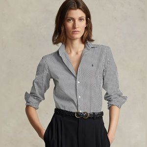 Polo by Ralph Lauren Black and White Striped Button Down Shirt